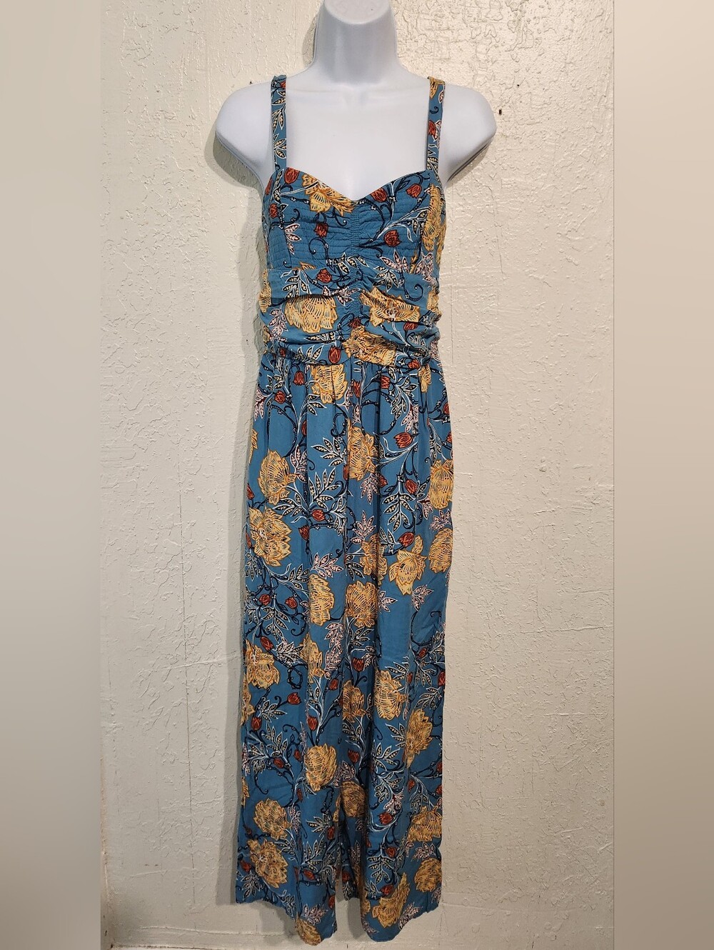 B.O.G. Collective Floral Smocked Top Wide-Leg Jumpsuit Sz M - Picture 2 of 7
